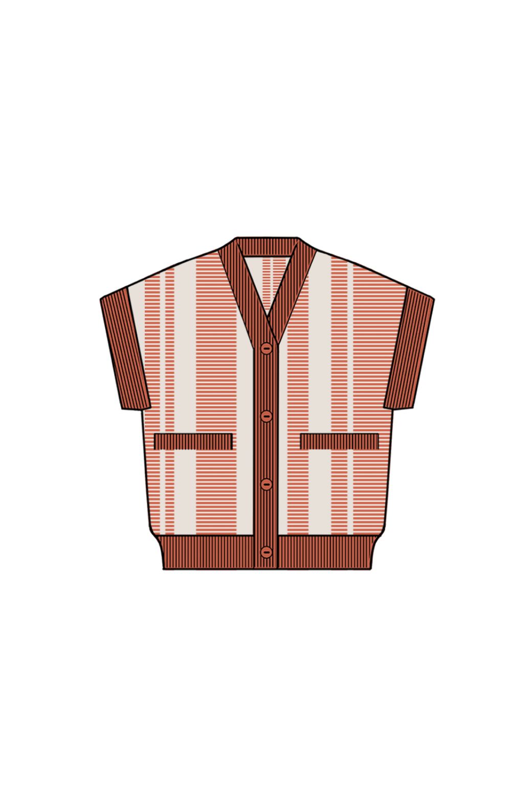 152 - Gilet Mona Road Corail Lot De 2