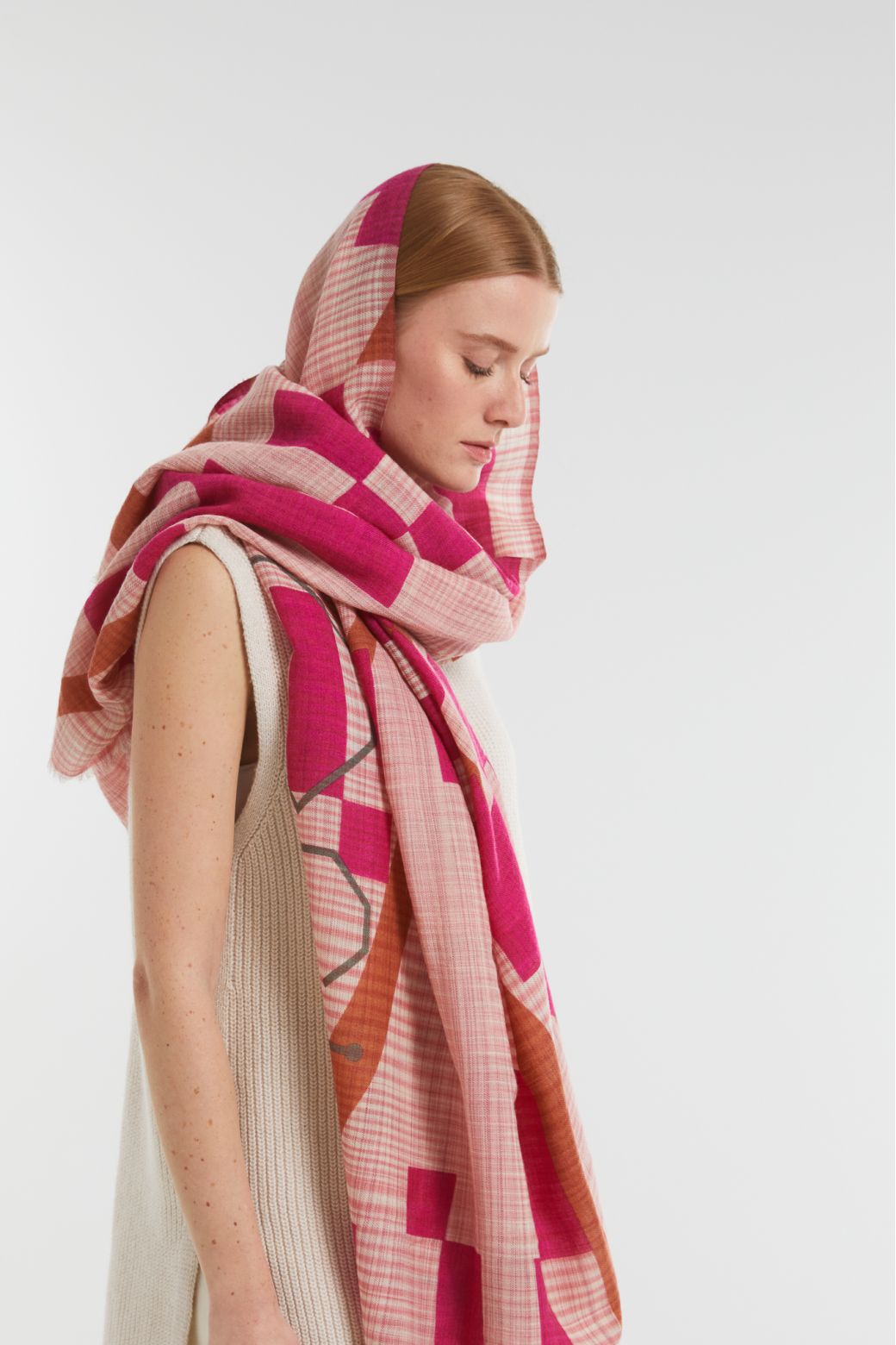 B - Bright PinkSigne Scarf Pack Of 2