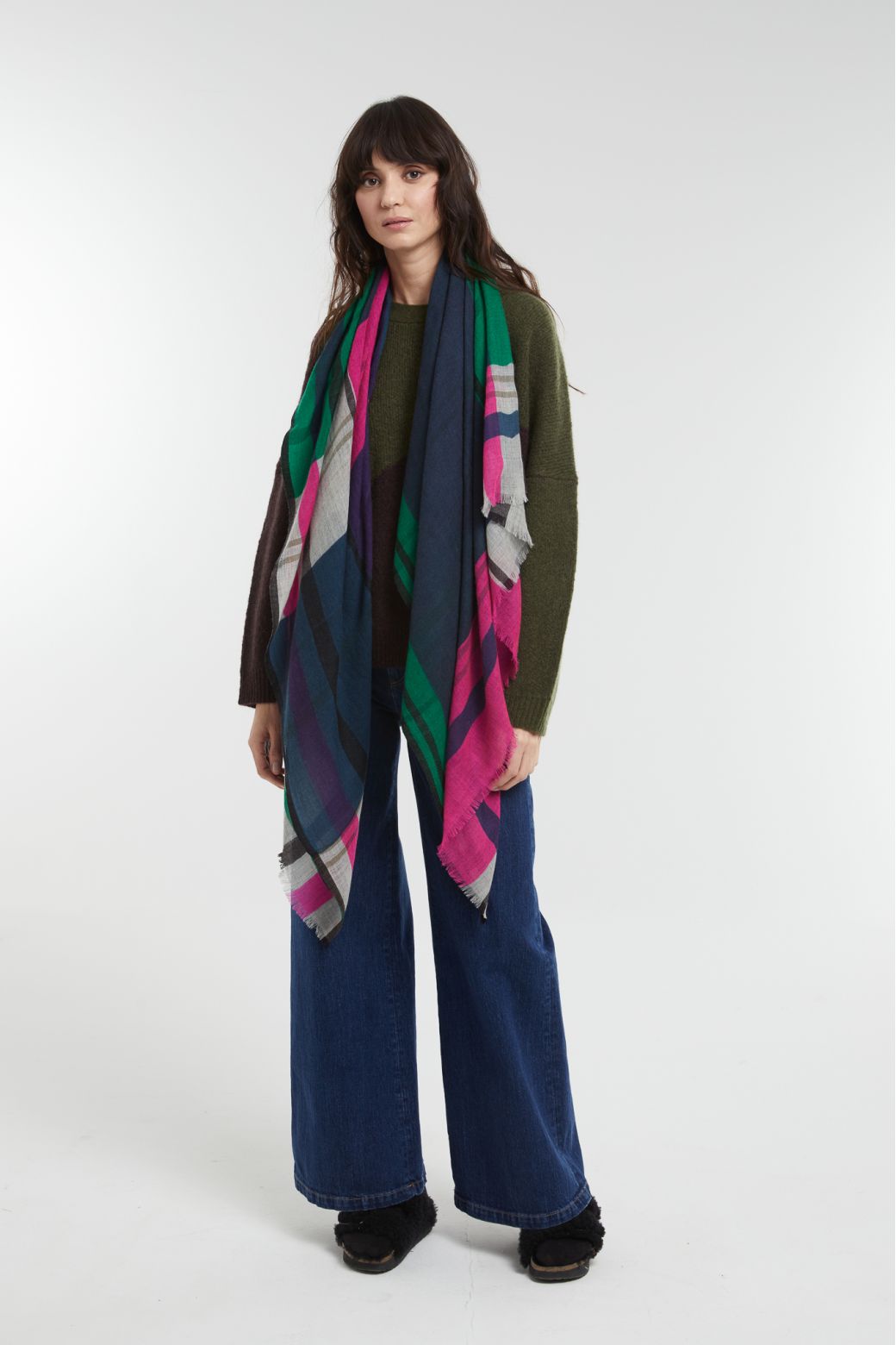 F - Pink GreenDivine Scarf Pack Of 2