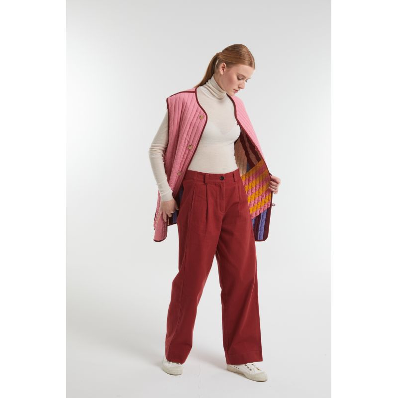 112 - Pantalon Victor Alna Lie De Vin Lot De 2