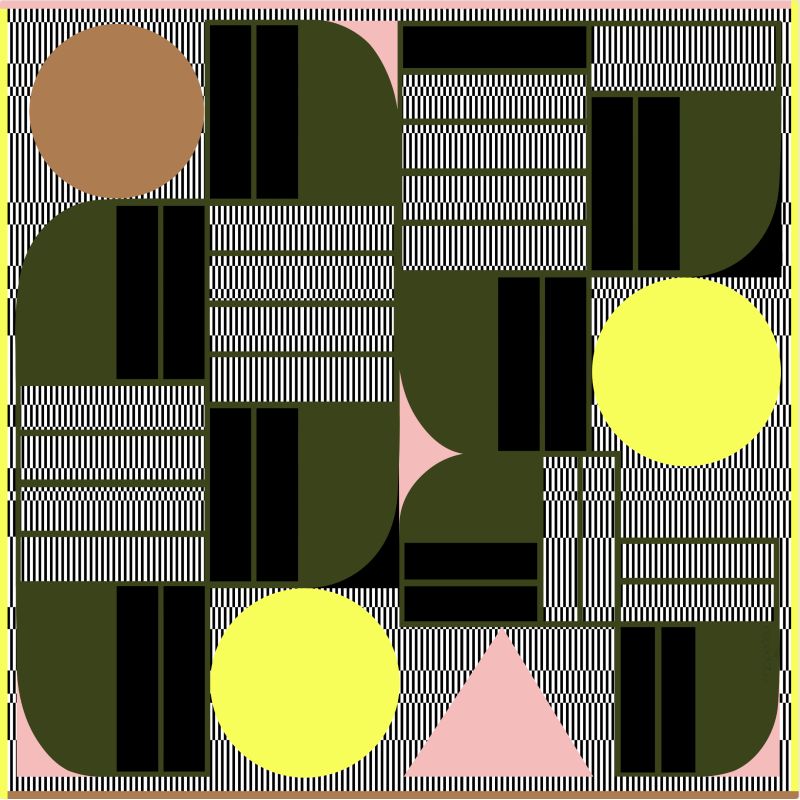 H - Foulard Tempo Kaki Lot De 2