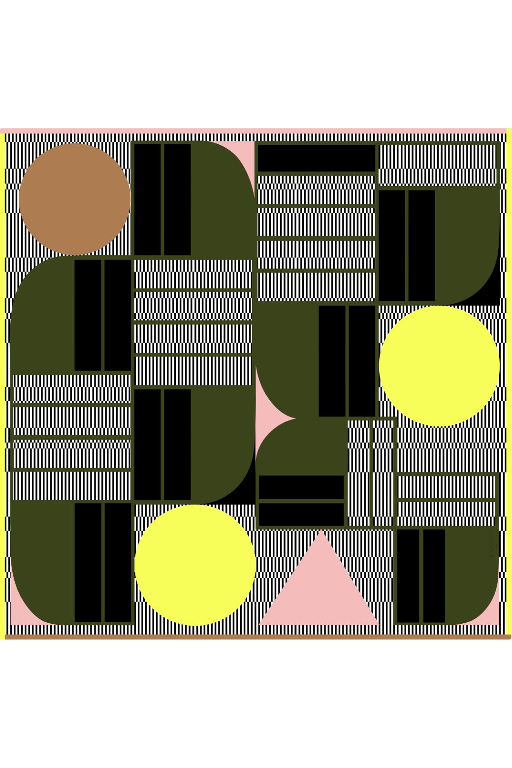 H - Foulard Tempo Kaki Lot De 2