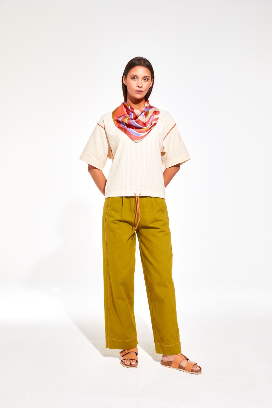 G - Foulard Nébuleuse Peche Lot De 2