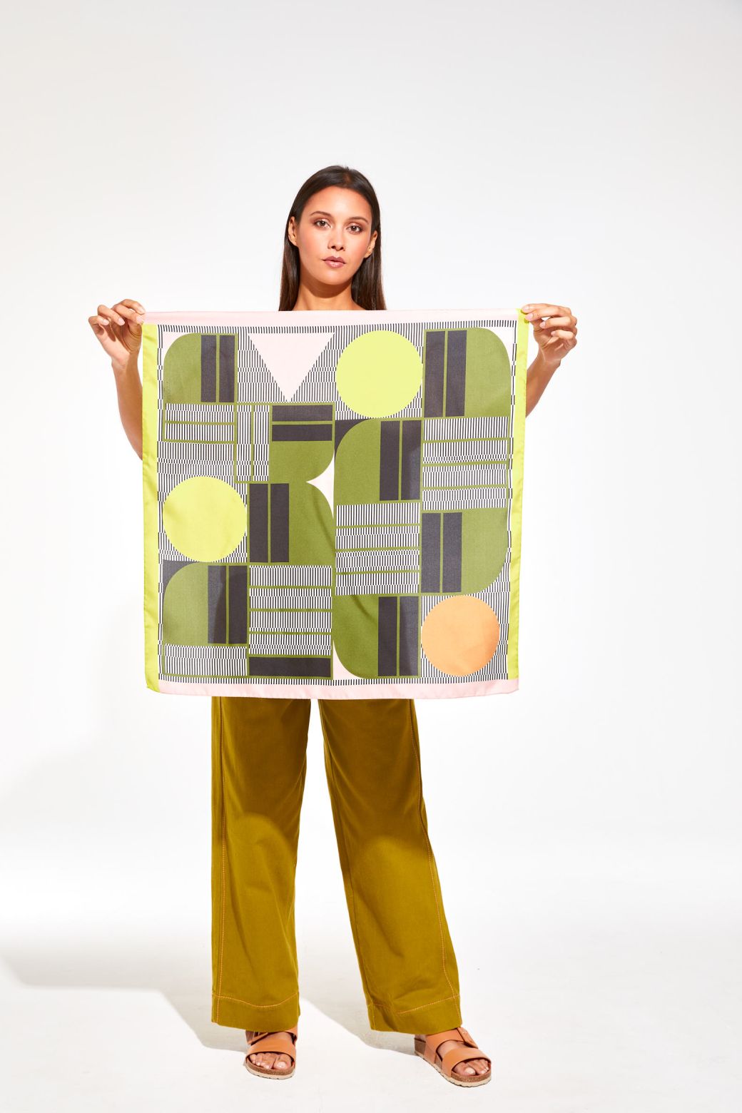 H - Foulard Tempo Kaki Lot De 2