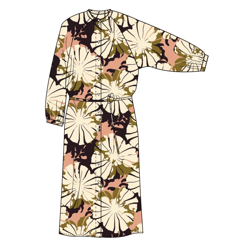 110 - Robe Eulalie Pavot Kaki Rose Lot De 2