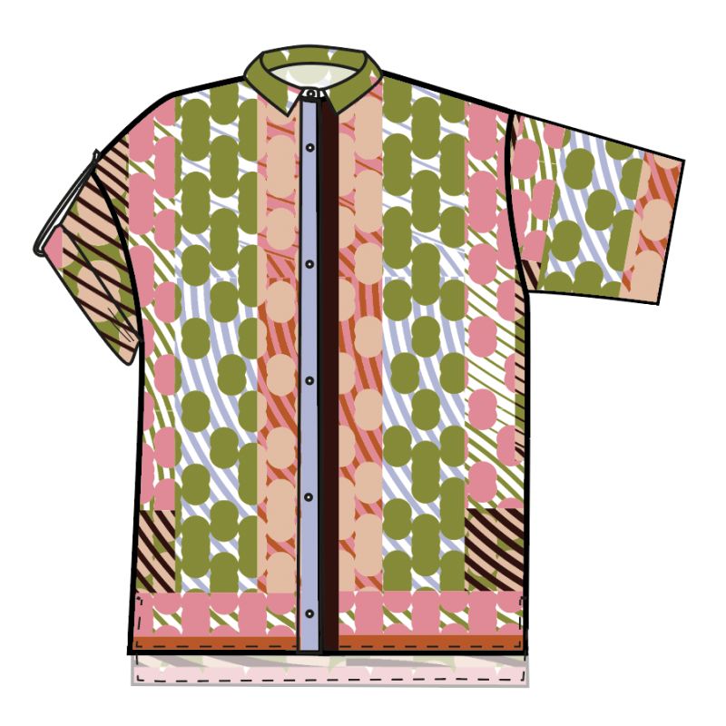 109 - Chemise Andrew Pollen Kaki Rose Lot De 2