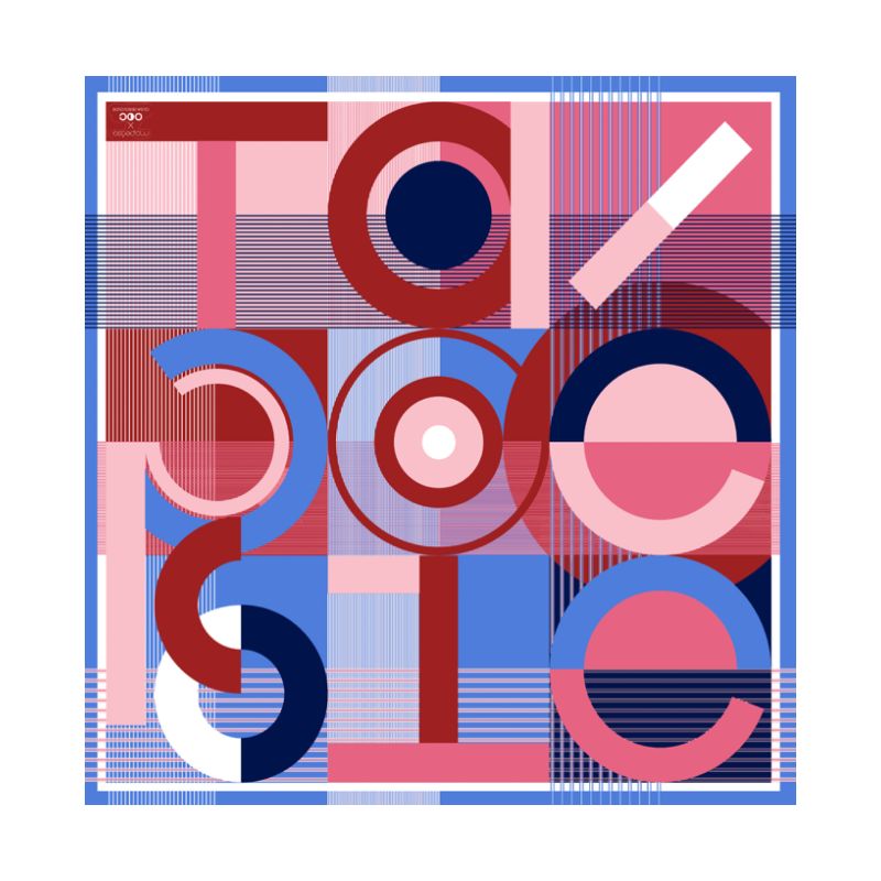 K - FoulardTapoesie Rouge Bleu Lot De 2