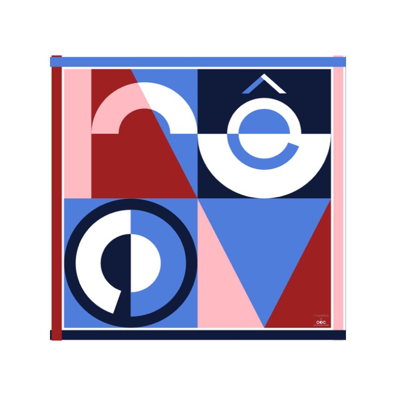 K - FoulardReve Rouge Bleu Lot De 2