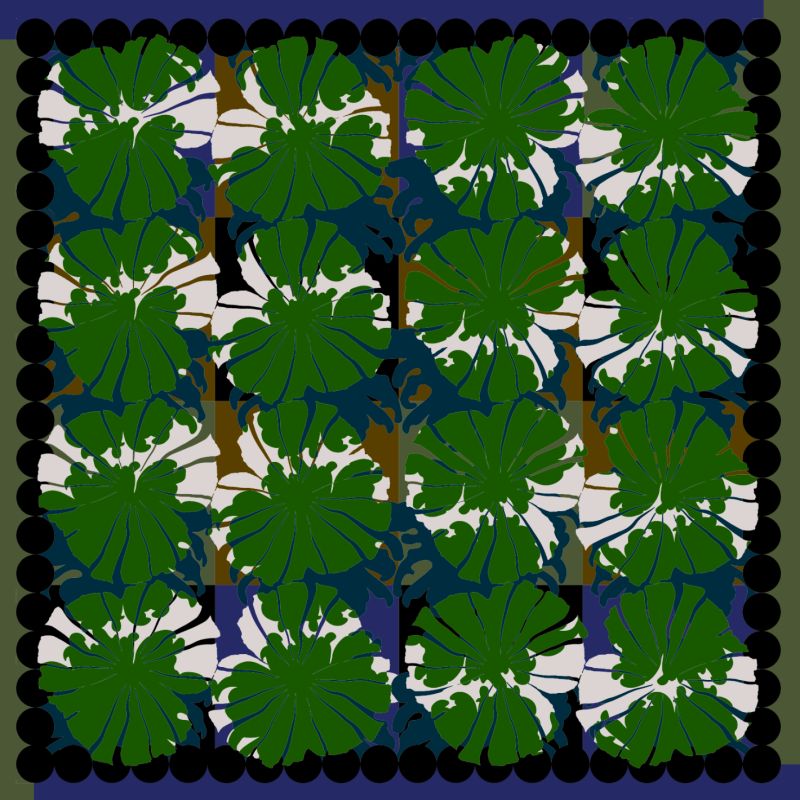 I - FoulardPoppy Vert Lot De 2