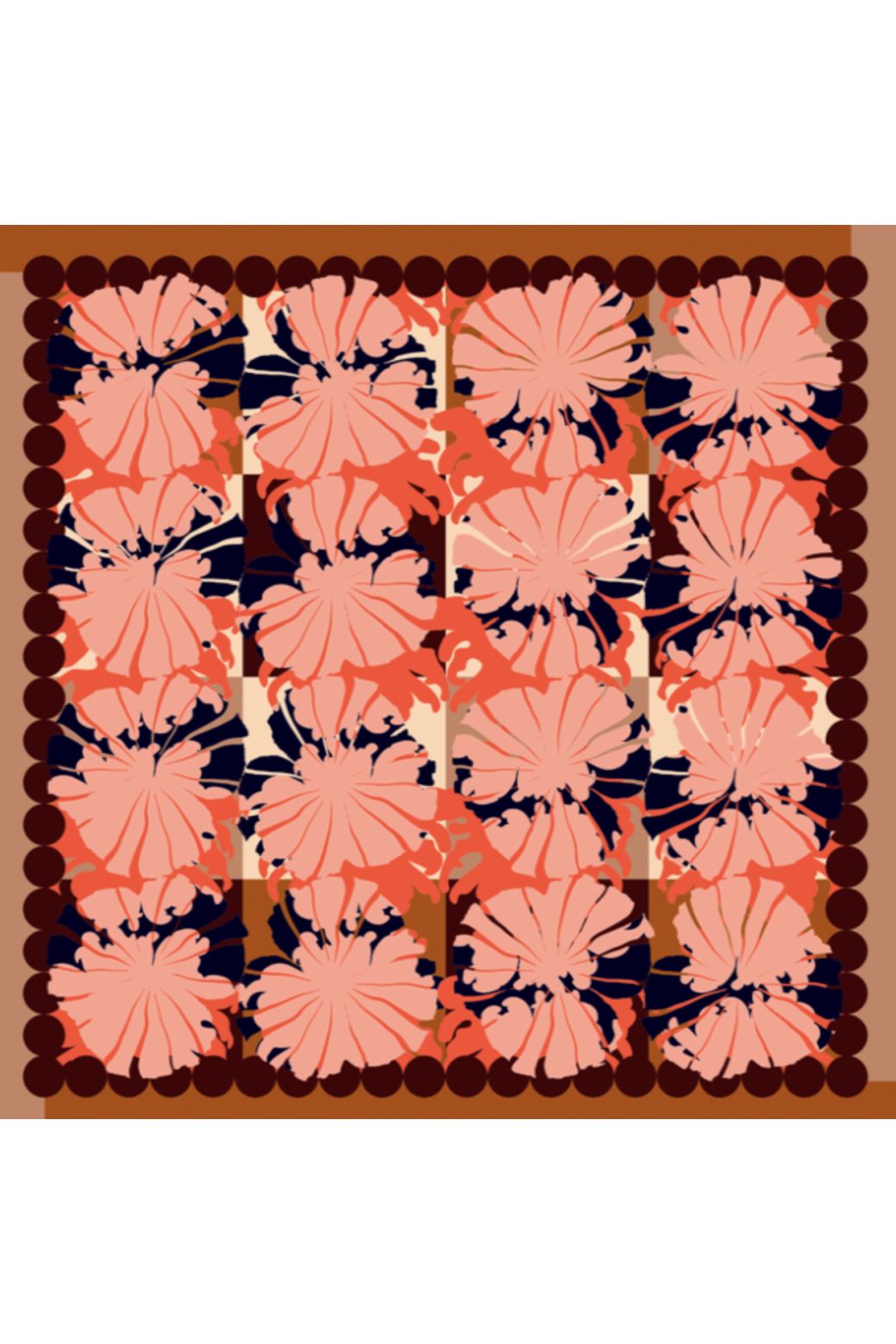 I - BrownPoppy Scarf Pack Of 2