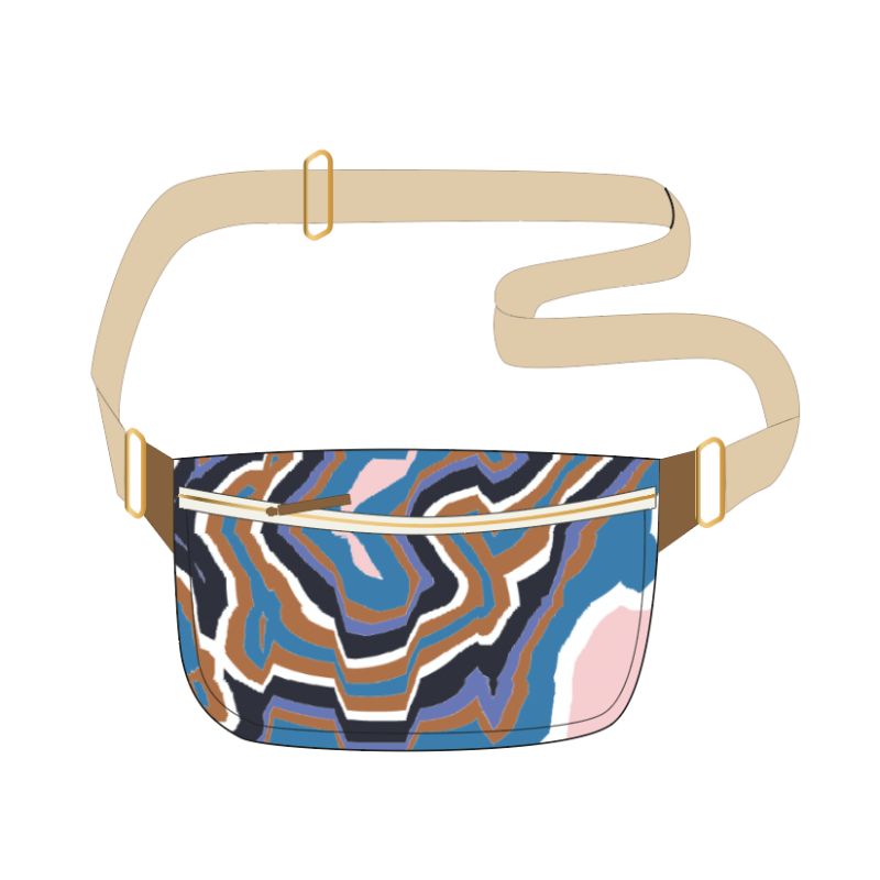 400 - Banane Chiara Agate Gris Bleu Lot De 2