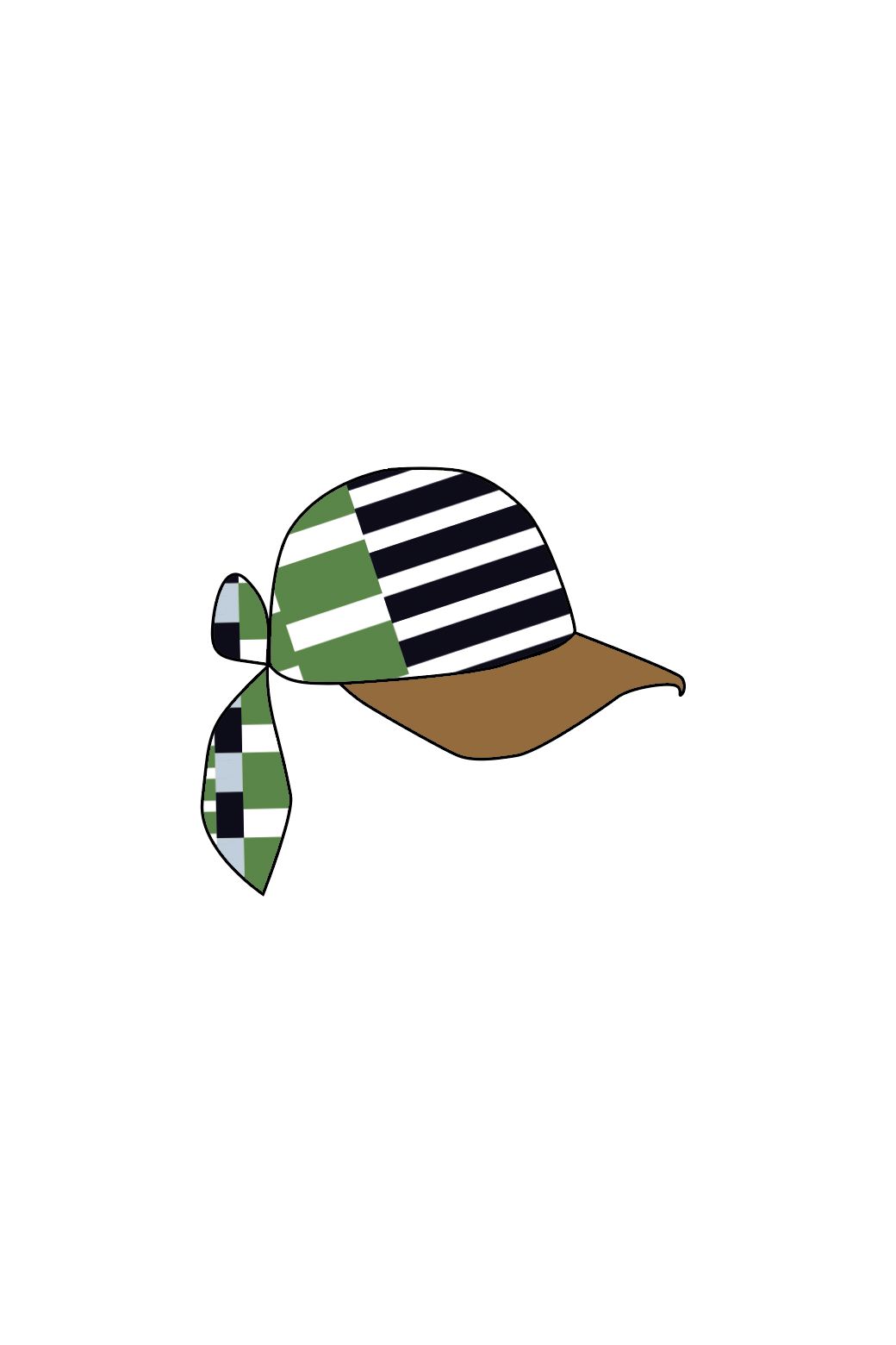408 - Black Green JenaSol Cap Pack Of 2