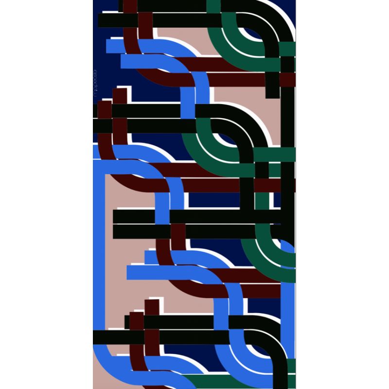 A - FoulardLe Bal Bleu Vert Lot De 2