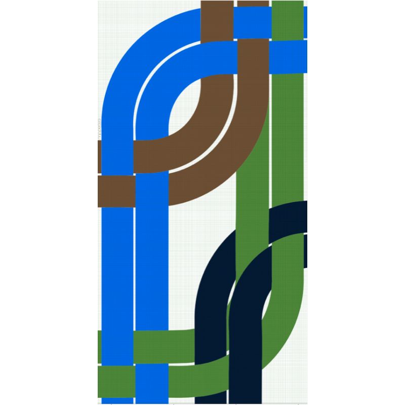 C - FoulardLiane Bleu Vert Lot De 2