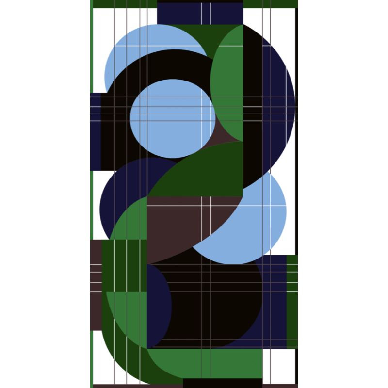 E - FoulardForma Bleu Vert Lot De 2