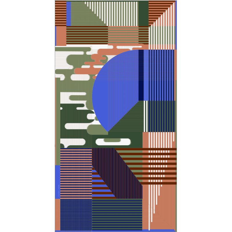 D - FoulardCascade Bleu Vert Lot De 2