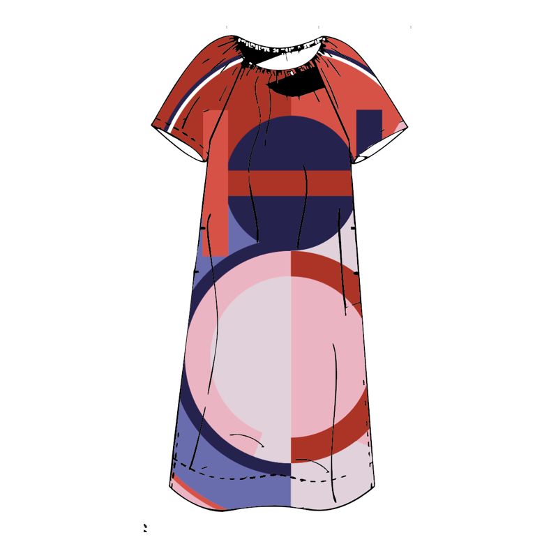 213 - Robe Palao Poesie Rouge Bleu Lot De 2