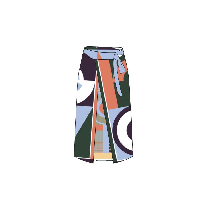 111 - Jupe Olga Reve Ta Poesie Corail Nuage Lot De 2