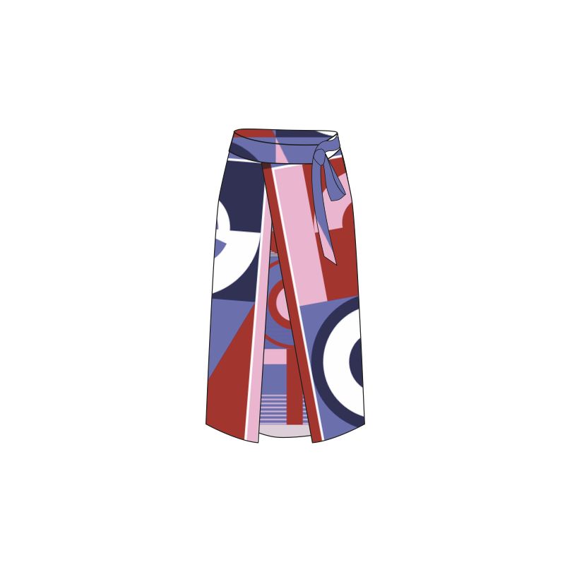 111 - Jupe Olga Reve Ta Poesie Rouge Bleu Lot De 2