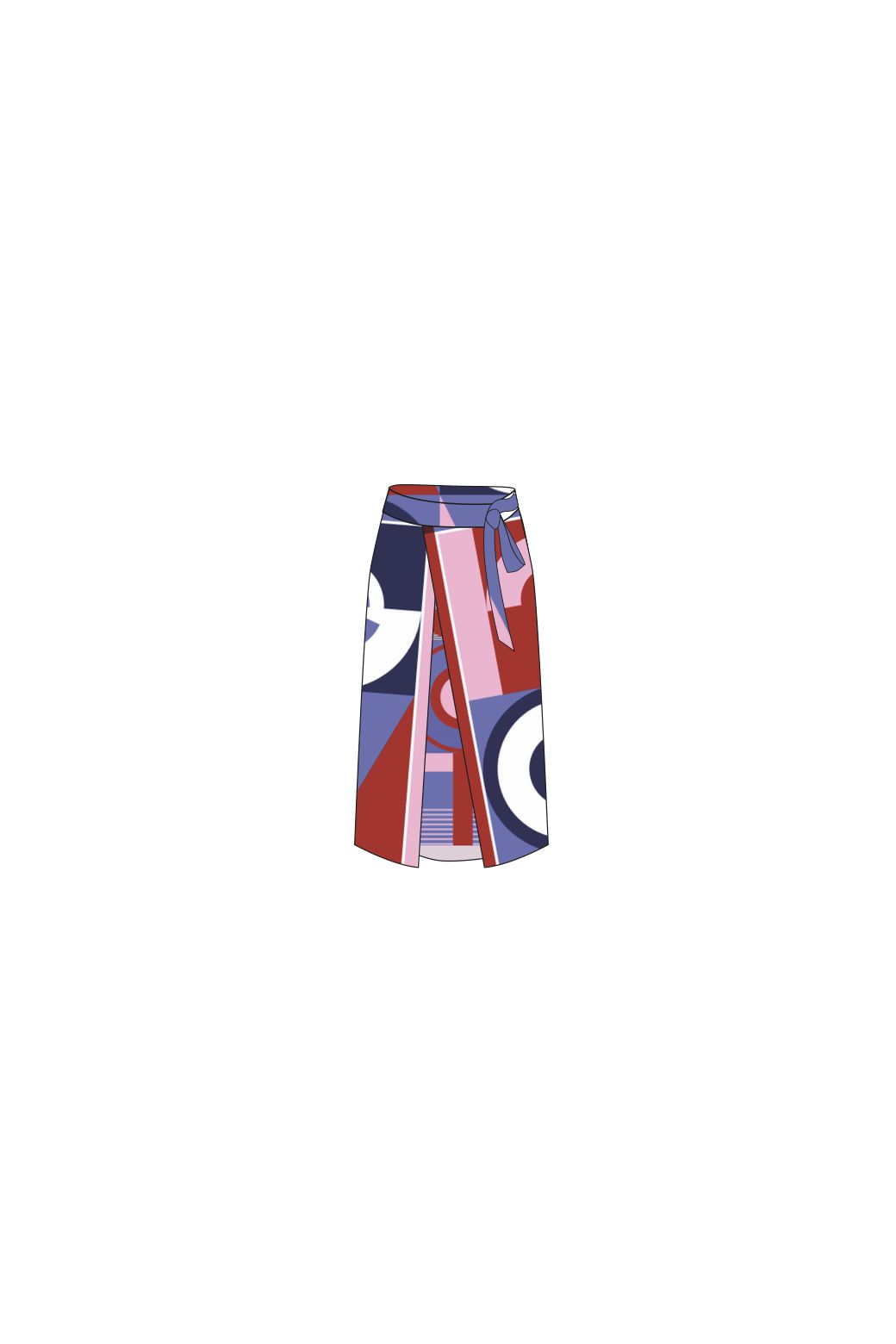 111 - Red Blue Olga Reve Ta Poesie Skirt Pack Of 2