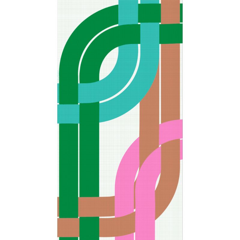 C - FoulardLiane Vert Rose Lot De 2