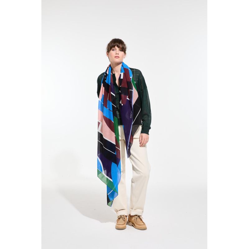 A - FoulardLe Bal Bleu Vert Lot De 2