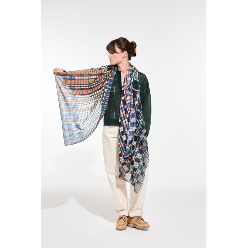 B - FoulardUtopie Bleu Lot De 2