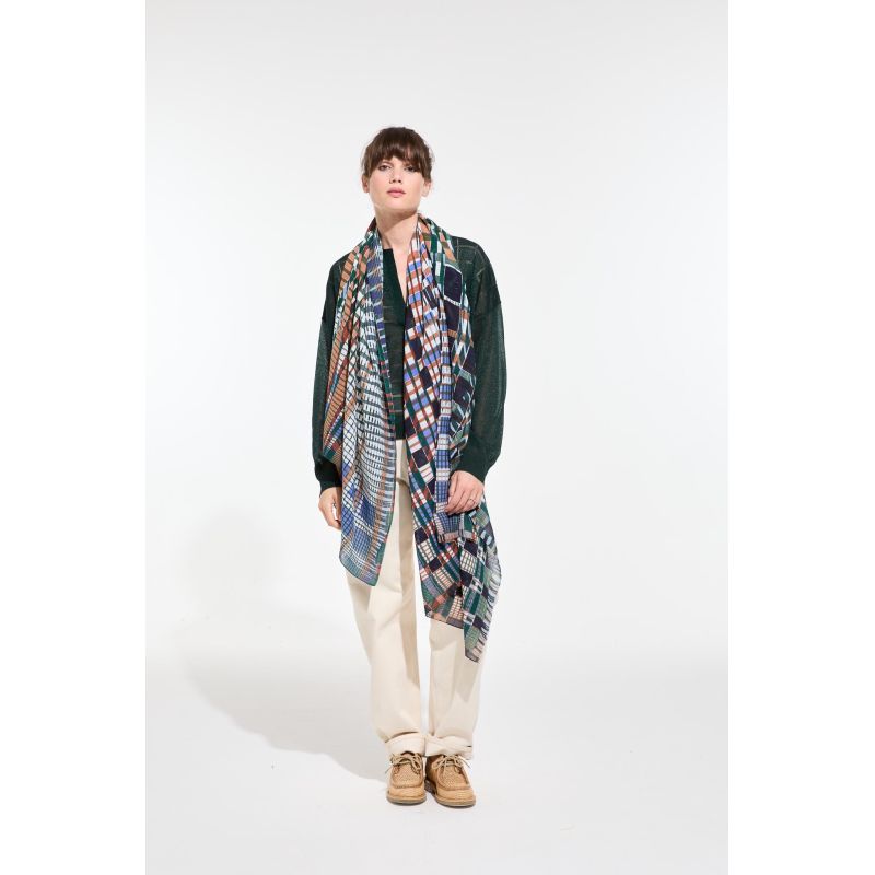 B - FoulardUtopie Bleu Lot De 2