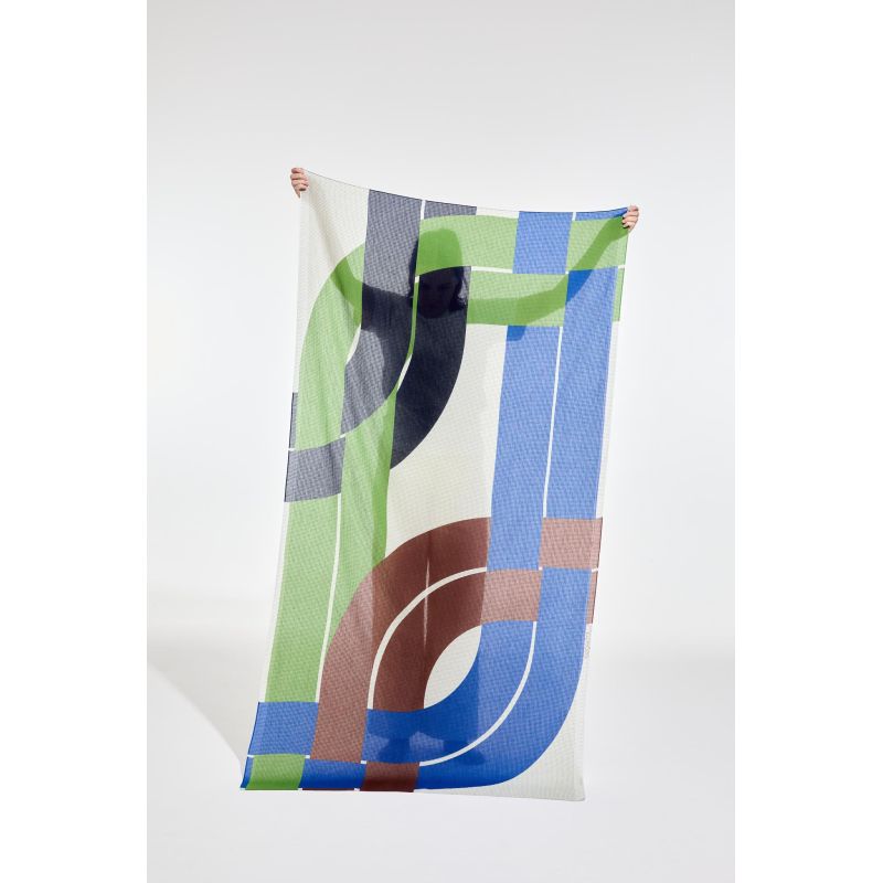 C - FoulardLiane Bleu Vert Lot De 2