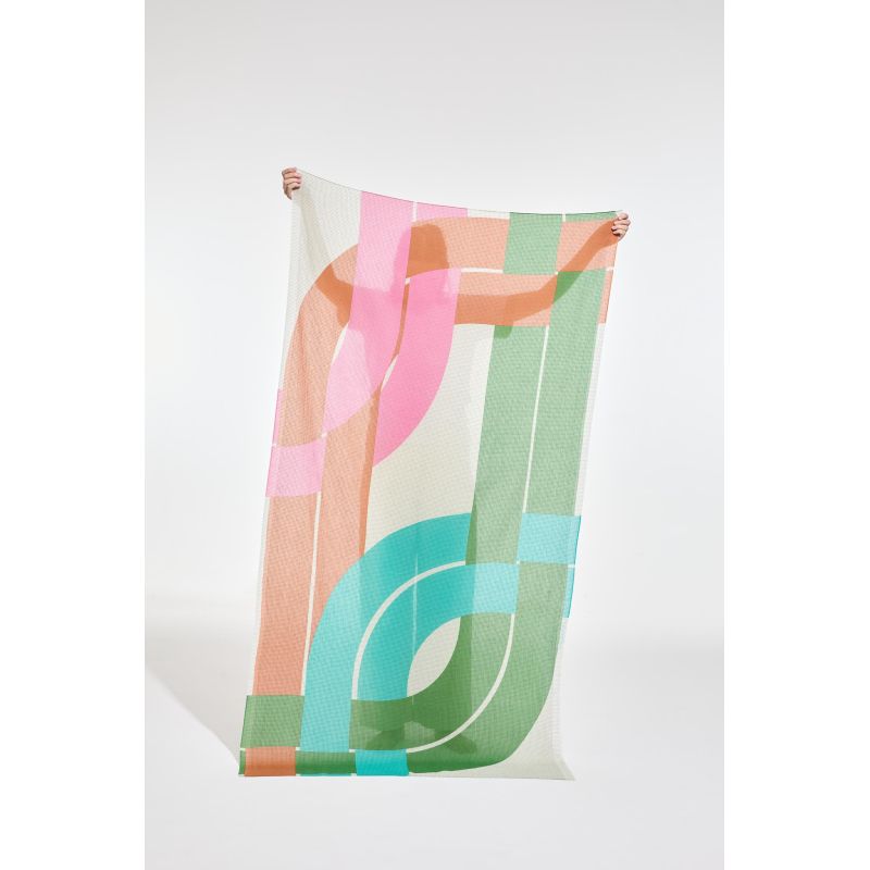 C - FoulardLiane Vert Rose Lot De 2