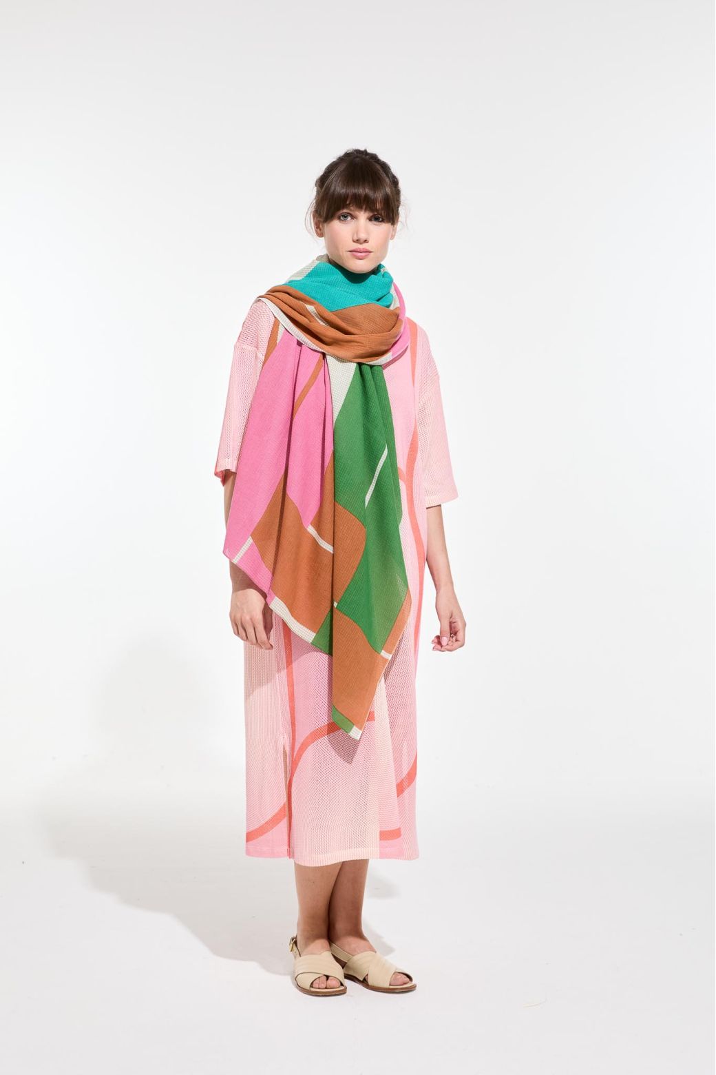 C - Pink GreenLiane Scarf Pack Of 2