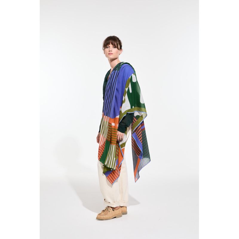 D - FoulardCascade Bleu Vert Lot De 2