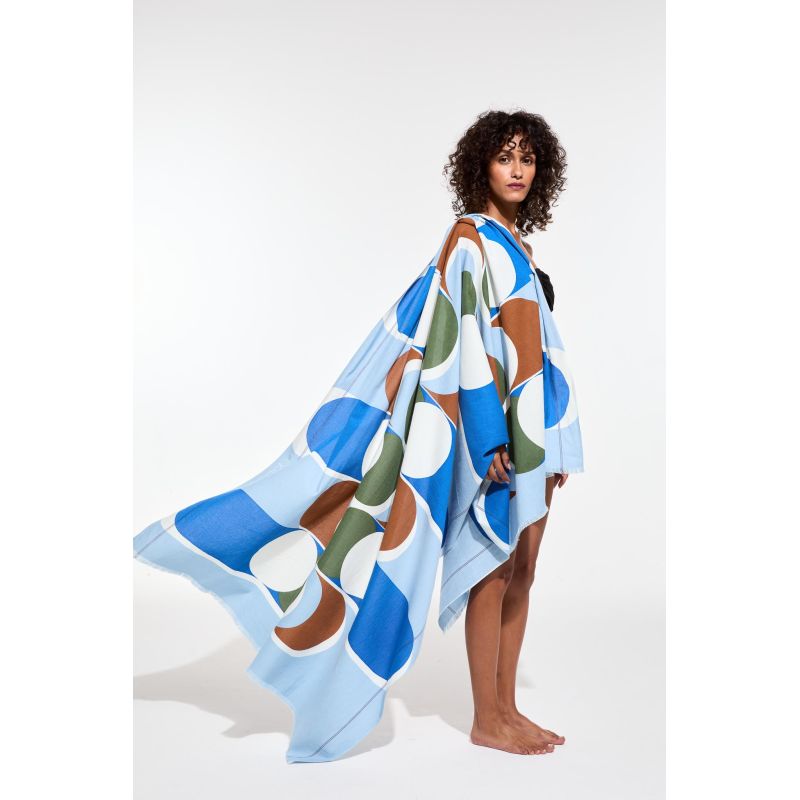 301 - Drap De PlageCorolle Bleu Lot De 2