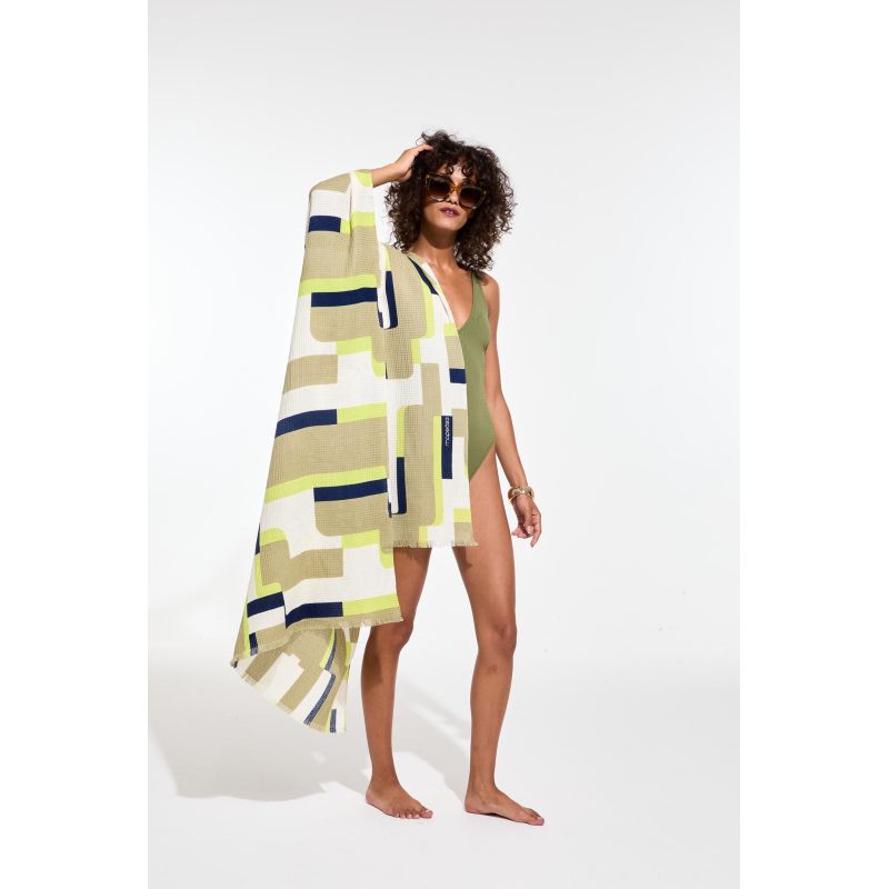 302 - Drap De PlageArum Lime Lot De 2