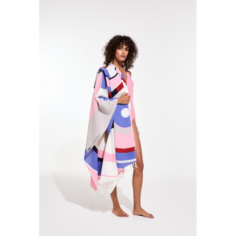 303 - Drap De PlageReve Ta Poesie Rouge Bleu Lot De 2