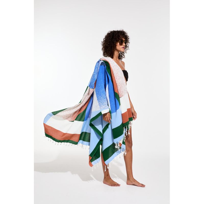 304 - Drap De PlageSunrise Bleu Lot De 2