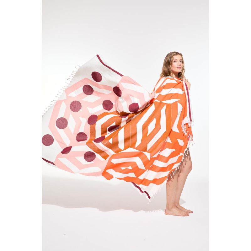 305 - Drap De PlageBloom Orange Lot De 2