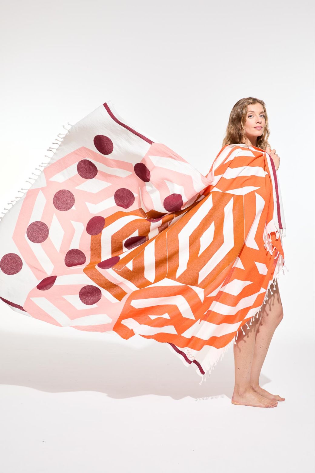 305 - OrangeBloom Beach Towel Pack Of 2