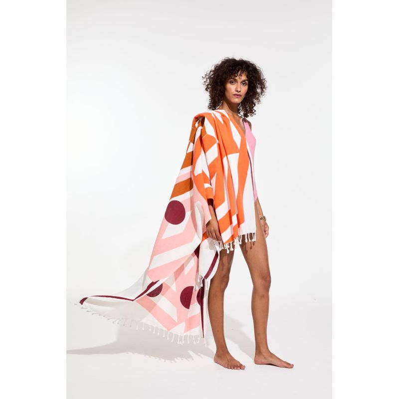 305 - Drap De PlageBloom Orange Lot De 2