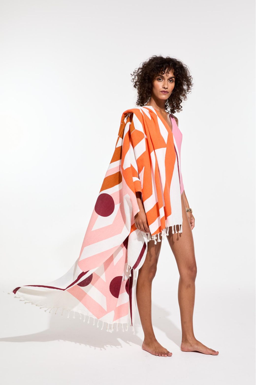 305 - OrangeBloom Beach Towel Pack Of 2
