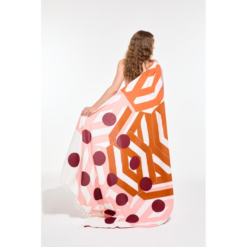 305 - Drap De PlageBloom Orange Lot De 2
