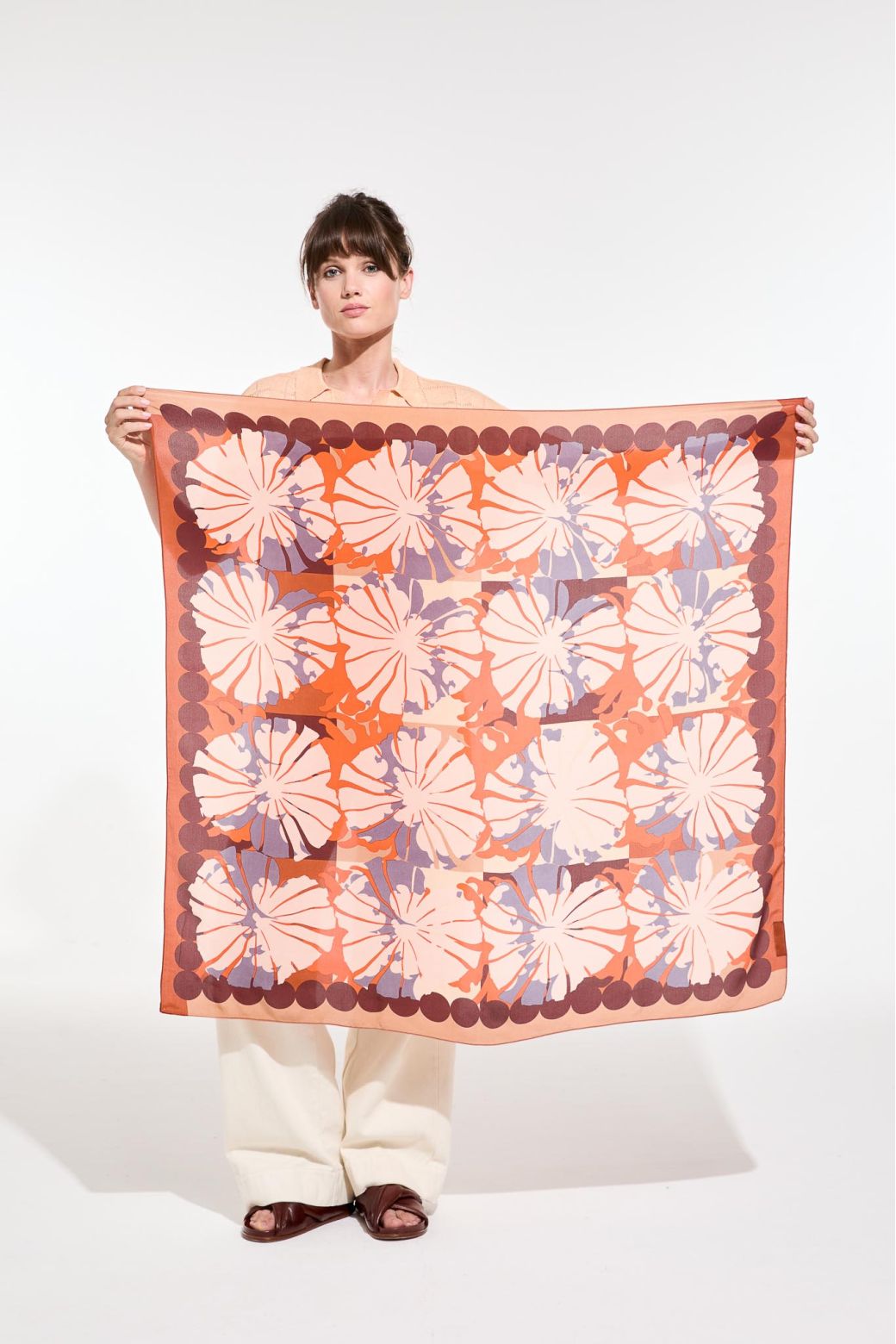 I - BrownPoppy Scarf Pack Of 2