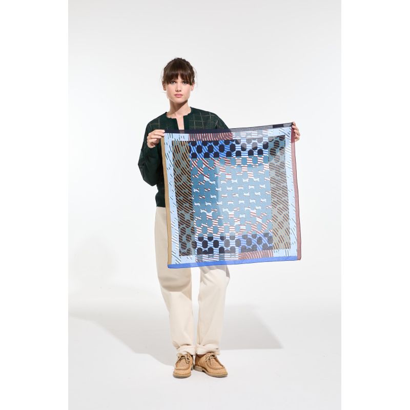 J - FoulardPollen Bleu Lot De 2