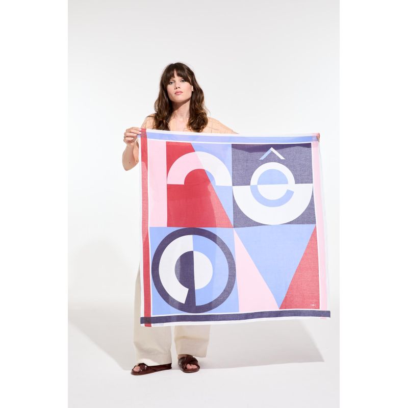 K - FoulardReve Rouge Bleu Lot De 2