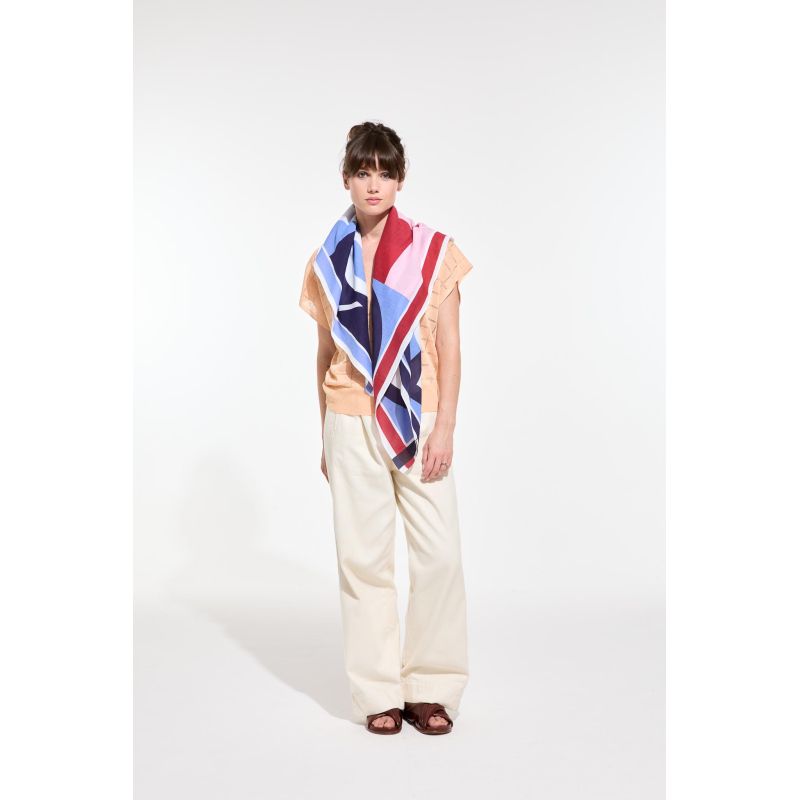 K - FoulardReve Rouge Bleu Lot De 2