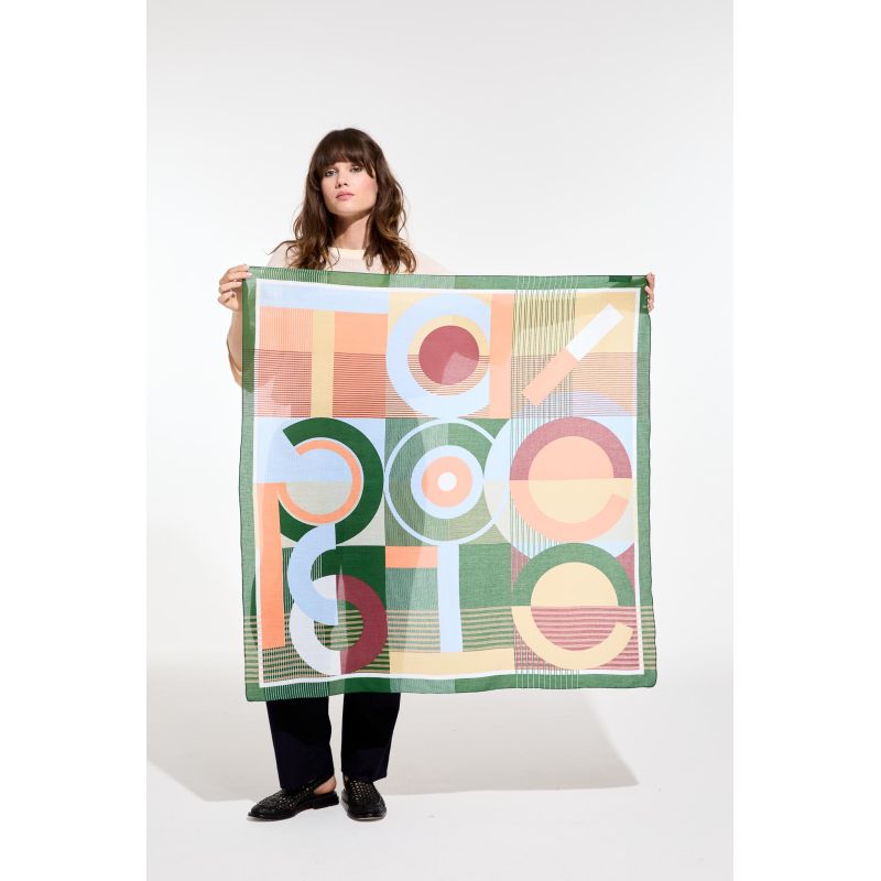 K - FoulardTapoesie Corail Nuage Lot De 2