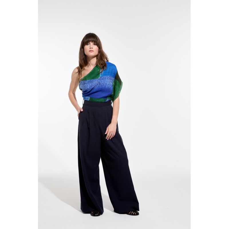 100 - Pantalon Penelope Madone Marine Lot De 2