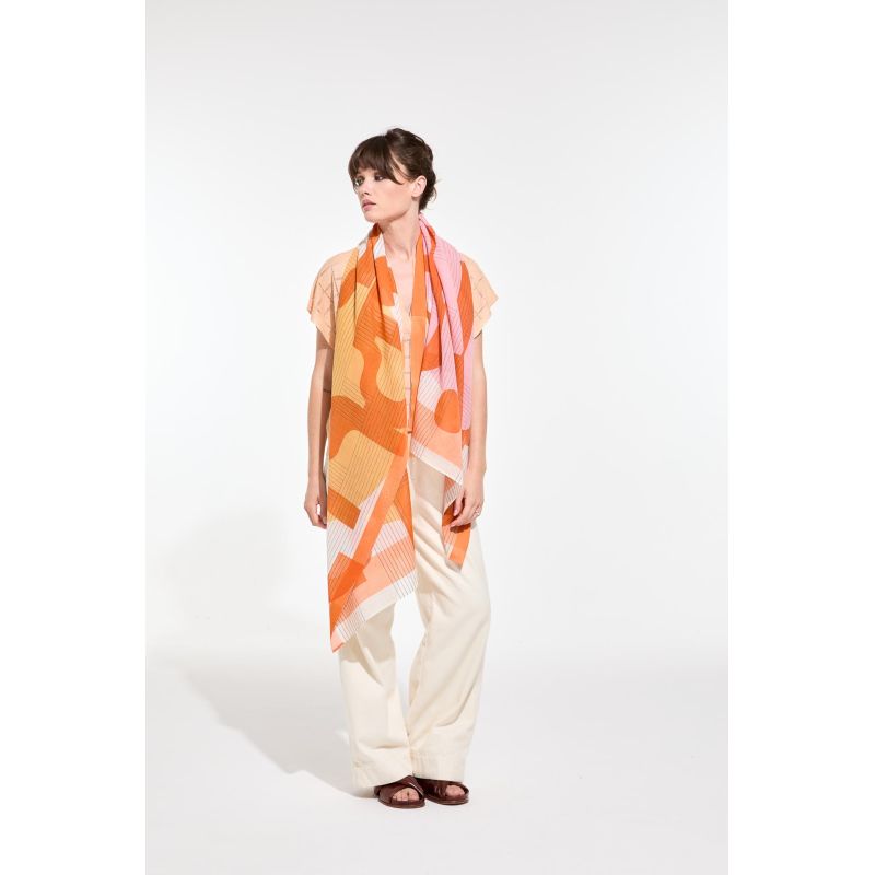 N - FoulardLyrique Rose Roux Lot De 2