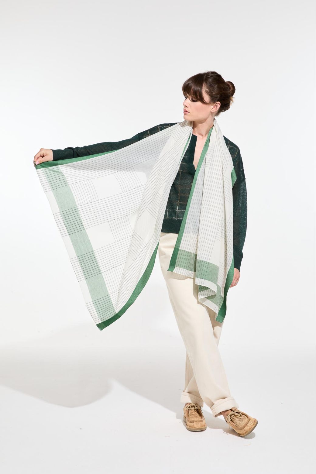 N - GreenLyrique Scarf Pack Of 2