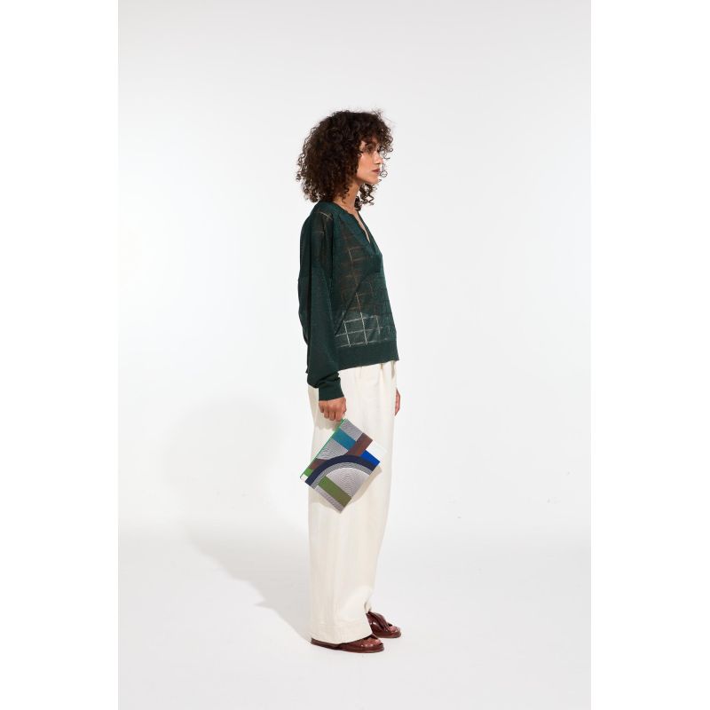 401 - Pochette Goa Ettore Bleu Vert Lot De 2